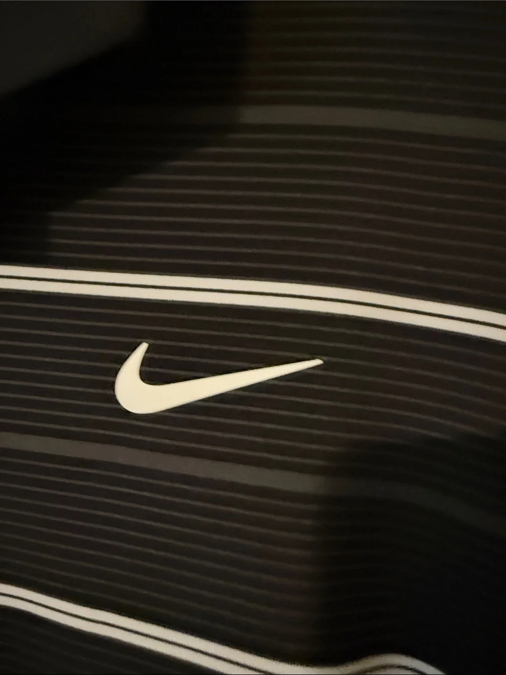 Nike Black Polo with White Stripes and ACC Logo Tiger Woods Collection